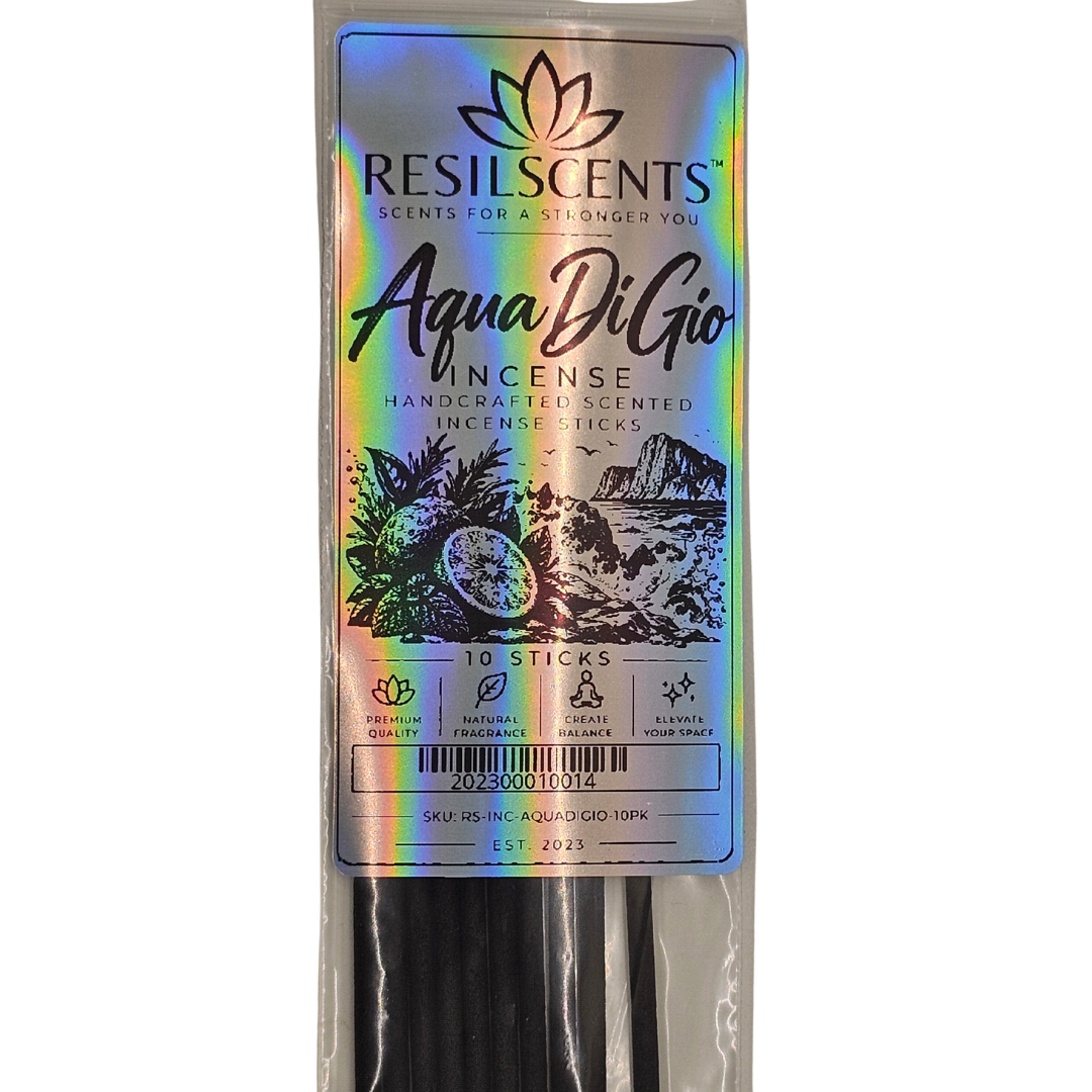 ResilIncense™ Premium Designer-Inspired Incense Sampler – Aqua Di Gio, Versace Eros & Coco Chanel | 15 Sticks