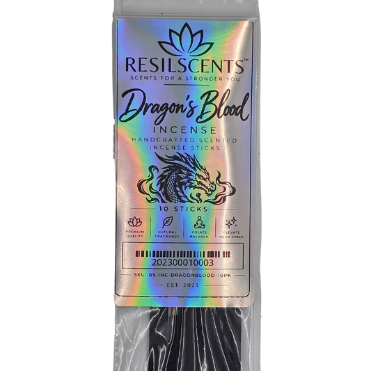 ResilScents Scented Incense — Dragons Blood (10-Stick Bag)