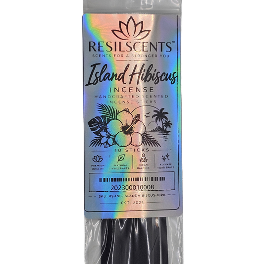 ResilScents Scented Incense — Island Hibiscus (10-Stick Bag)