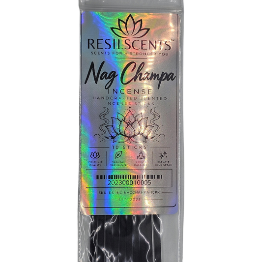 ResilScents Scented Incense — Nag Champs (10-Stick Bag)