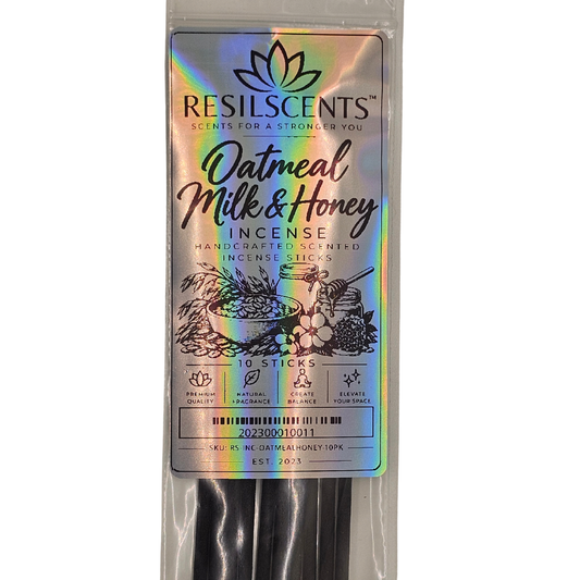 ResilScents Scented Incense — Oatmeal Milk & Honey (10-Stick Bag)