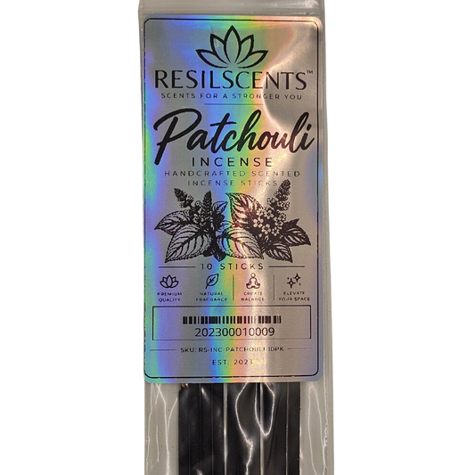 ResilScents Scented Incense — Patchouli (10-Stick Bag)