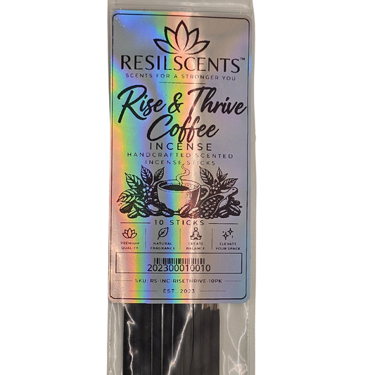 ResilScents Scented Incense — Rise & Thrive Coffee (10-Stick Bag)