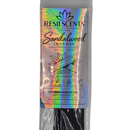 ResilScents Scented Incense — Sandalwood (10-Stick Bag)